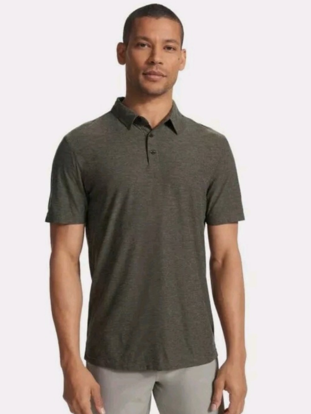 Vuori Men’s Shirt Strato Tech Heather Performance Polo Golf Size Large
